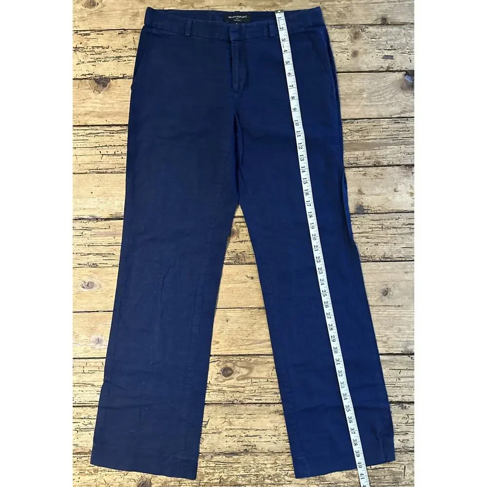 Banana Republic Women’s Blue Martin Fit Linen Pants Size 4